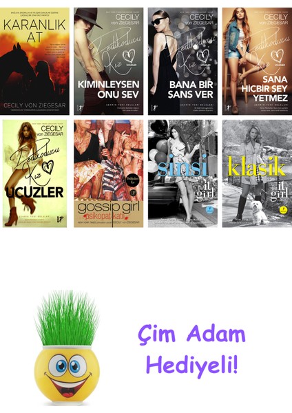 Cecily Von Ziegesar 8 Kitap Seti + Çim Adam Hediye