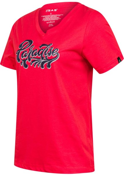 Alone Baskılı V Yaka Kadın T-Shirt 406