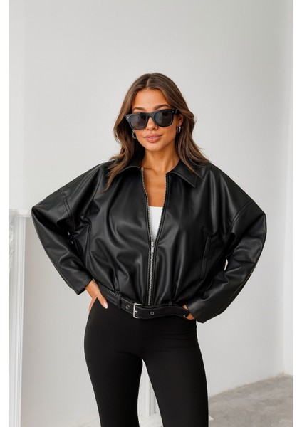 Pb Oversize Bomber Deri Ceket