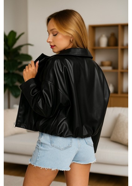 Pb Oversize Bomber Deri Ceket fırsatları