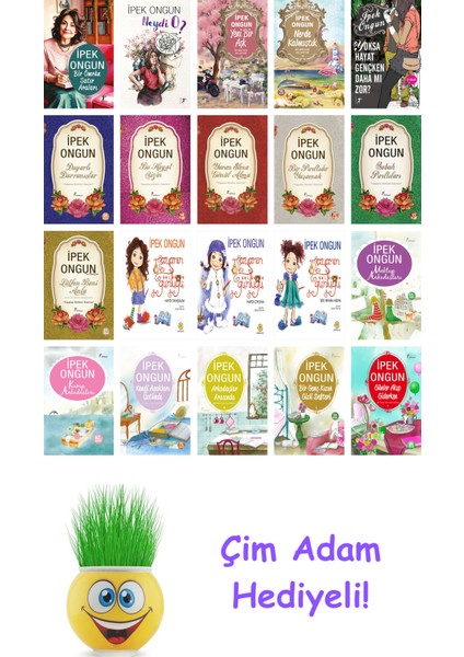 Ipek Ongun 20 Kitap Seti + Çim Adam Hediye
