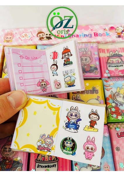 Labubu Kawai 1 Adet Mini Sulu Sticker Defter Labubu Defter fiyatları