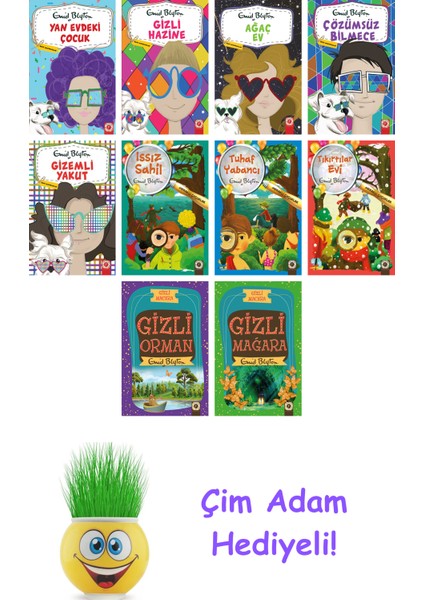 Enid Blyton 10 Kitap Seti + Çim Adam Hediye
