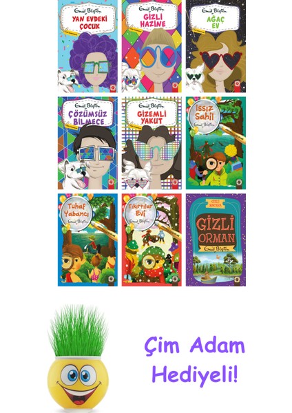 Enid Blyton 9 Kitap Seti + Çim Adam Hediye