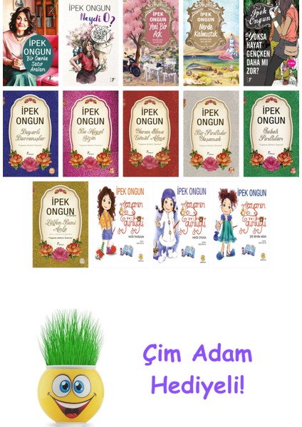 Ipek Ongun 14 Kitap Seti + Çim Adam Hediye