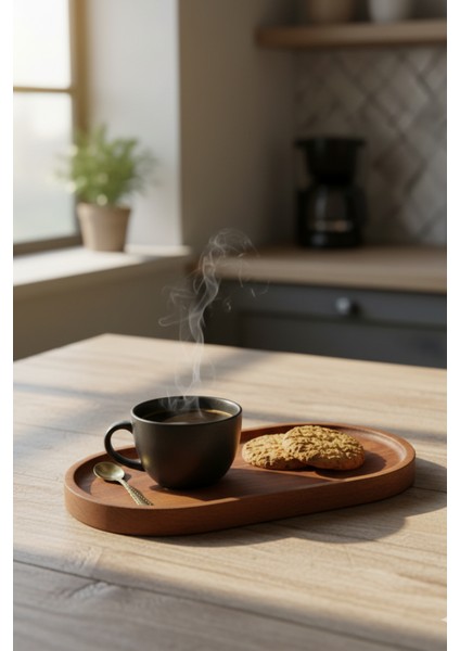 Doğal Ahşap Stant Oval Sunum ve Servis Tepsisi Yağdanlık Altlığı (21X11 Cm) modelleri