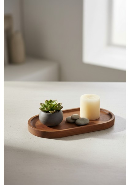 Doğal Ahşap Stant Oval Sunum ve Servis Tepsisi Yağdanlık Altlığı (21X11 Cm) fırsatları
