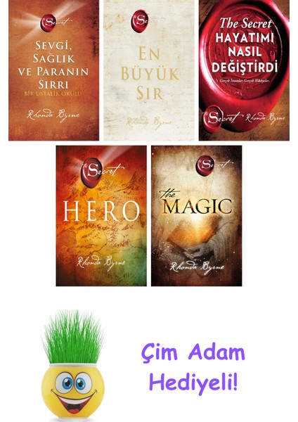 Rhonda Byrne 5 Kitap Seti + Çim Adam Hediye