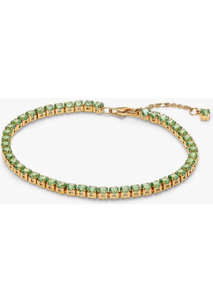 Işıltılı Yeşil Tenis Bilekliği