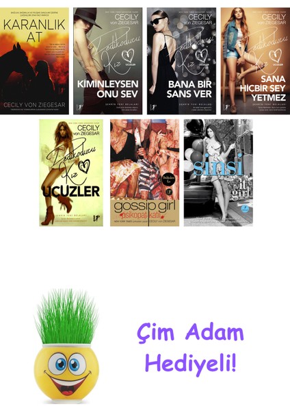 Cecily Von Ziegesar 7 Kitap Seti + Çim Adam Hediye