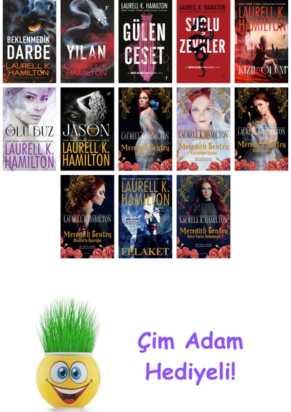Laurell K. Hamilton 13 Kitap Seti + Çim Adam Hediye