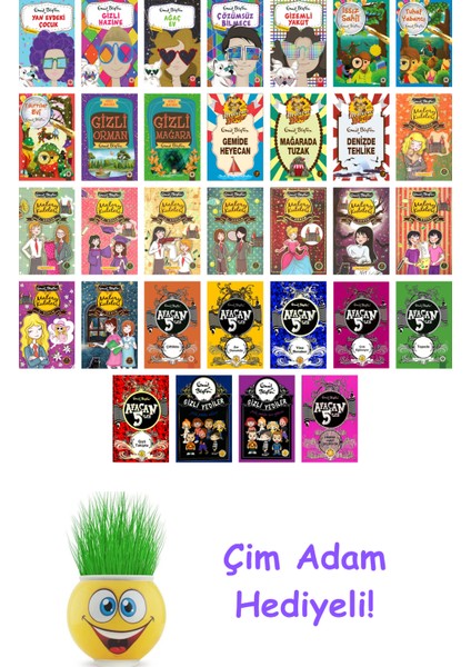 Enid Blyton 32 Kitap Seti + Çim Adam Hediye