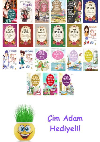 Ipek Ongun 21 Kitap Seti + Çim Adam Hediye