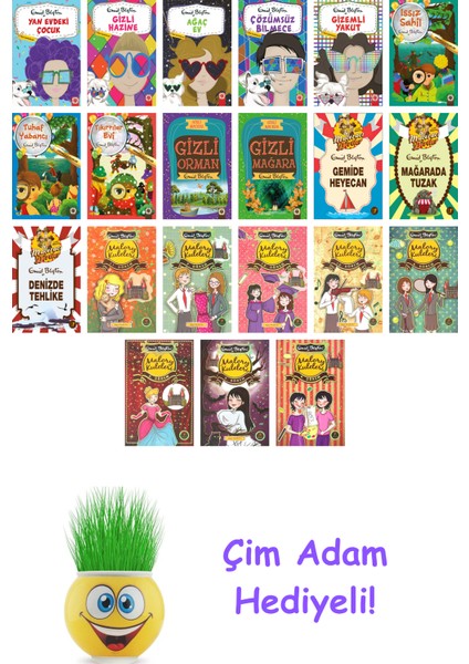Enid Blyton 21 Kitap Seti + Çim Adam Hediye
