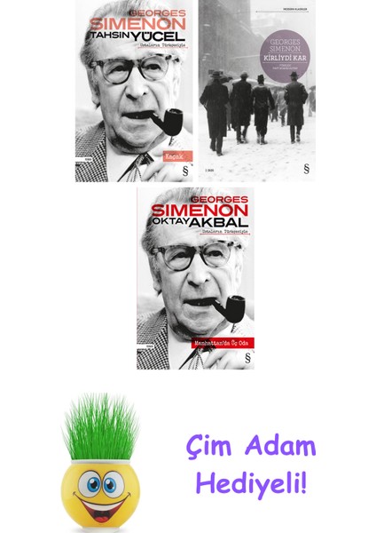 Georges Simenon 3 Kitap Seti + Çim Adam Hediye