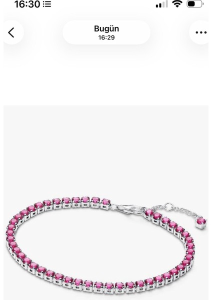 Işıltılı Pembe Tenis Bilekliği