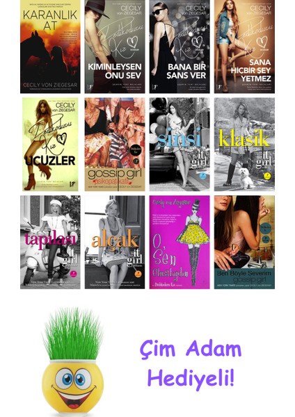 Cecily Von Ziegesar 12 Kitap Seti + Çim Adam Hediye
