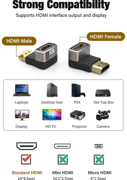 90 Derece HDMI Çevirici Dönüştürücü 8k fiyatları