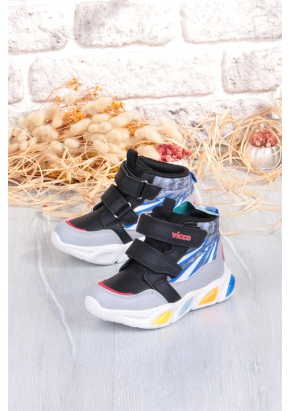 946.B25K.420 David Siyah Rahat Hafif Işıklı Erkek Çocuk Bot modelleri