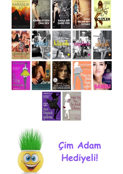 Cecily Von Ziegesar 17 Kitap Seti + Çim Adam Hediye