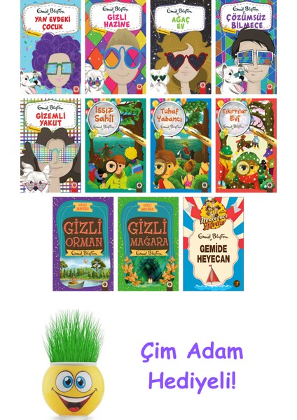 Enid Blyton 11 Kitap Seti + Çim Adam Hediye