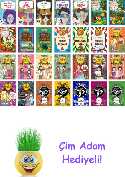 Enid Blyton 28 Kitap Seti + Çim Adam Hediye