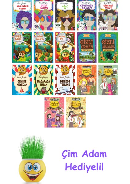 Enid Blyton 17 Kitap Seti + Çim Adam Hediye