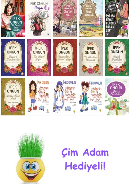 Ipek Ongun 15 Kitap Seti + Çim Adam Hediye