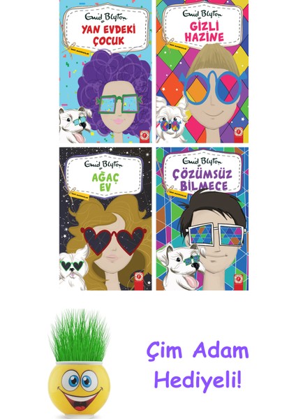 Enid Blyton 4 Kitap Seti + Çim Adam Hediye