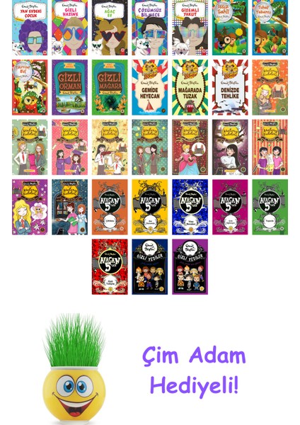 Enid Blyton 31 Kitap Seti + Çim Adam Hediye