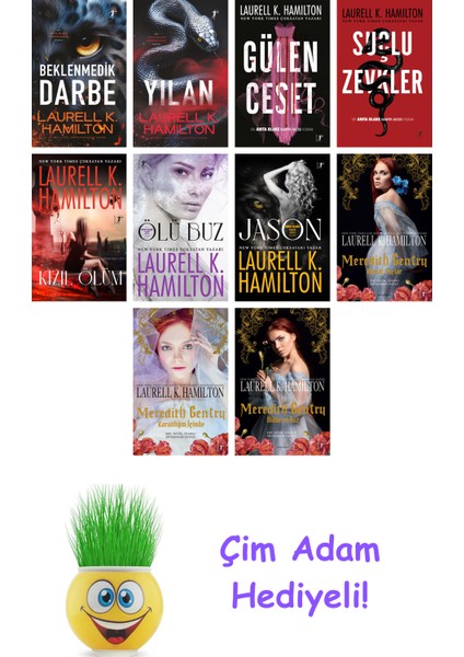 Laurell K. Hamilton 10 Kitap Seti + Çim Adam Hediye