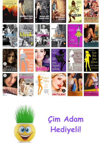 Cecily Von Ziegesar 24 Kitap Seti + Çim Adam Hediye