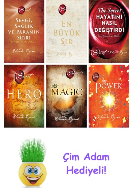 Rhonda Byrne 6 Kitap Seti + Çim Adam Hediye