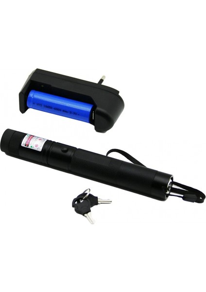 Green Lazer Siyah - Pil Şarjlı Yeşil Lazer Metal Kasa Büyük Beyaz Kutu (4887)