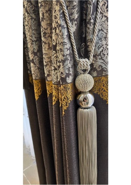 KANTAR M.S Lüks taşlı Metal Püsküllü Perde Bağı 1 Adet