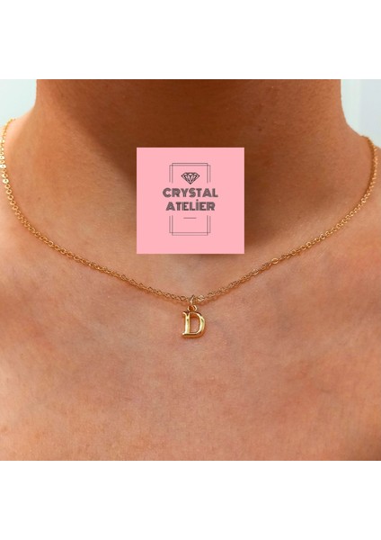 Altın Kaplama Üç Boyutlu Minimal D Harf Kolye – Kişiye Özel Baş Harf Kadın Kolye – Şık, Zarif ve Parlak Tasarım – Paslanmaz Çelik Gold Harf Kolye Hediye Seçeneği – 3 Boyutlu Harf Kolye
