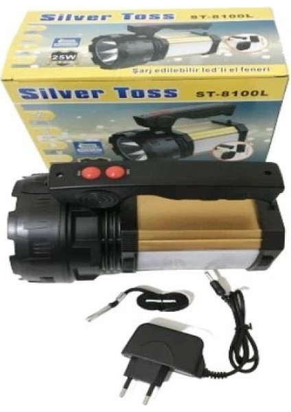 25W Şarj Edilebilir Ledli El Feneri USB Çıkışlı (4887)