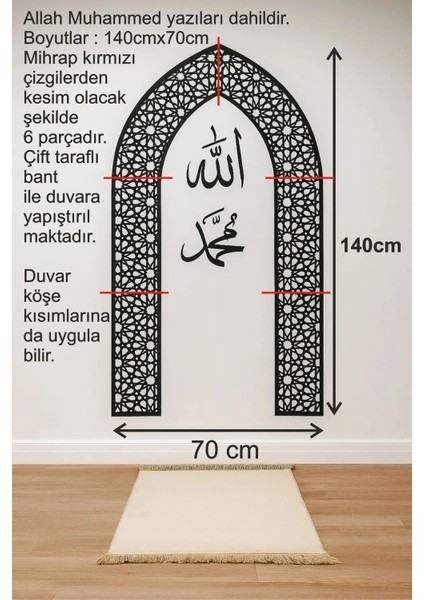 Ahşap Mihrap Dekor 140X70 modelleri