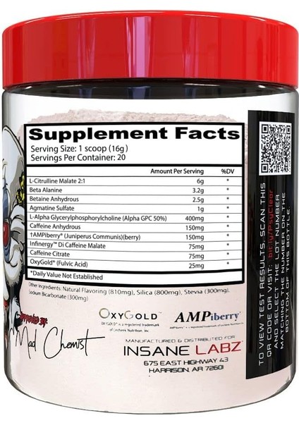 Psychotic Clear Fully Disclosed Clinically Dosed Preworkout Powder Extreme Lasting Energy Focus fiyatları