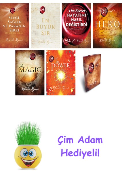 Rhonda Byrne 7 Kitap Seti + Çim Adam Hediye
