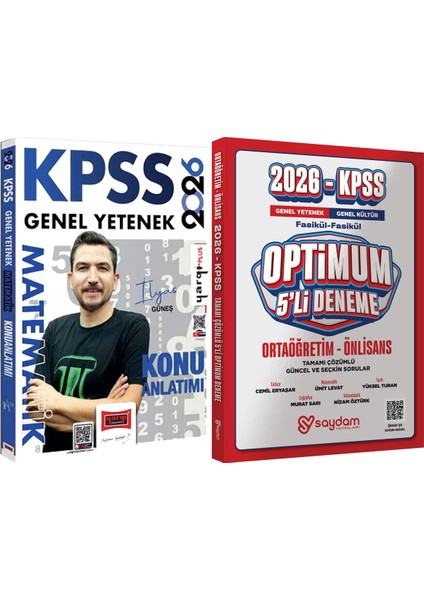 2026 Kpss Matematik Konu Anlatımı (Ilyas Güneş) - Optimum 5 Deneme