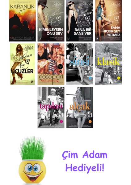 Cecily Von Ziegesar 10 Kitap Seti + Çim Adam Hediye
