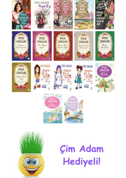 Ipek Ongun 17 Kitap Seti + Çim Adam Hediye
