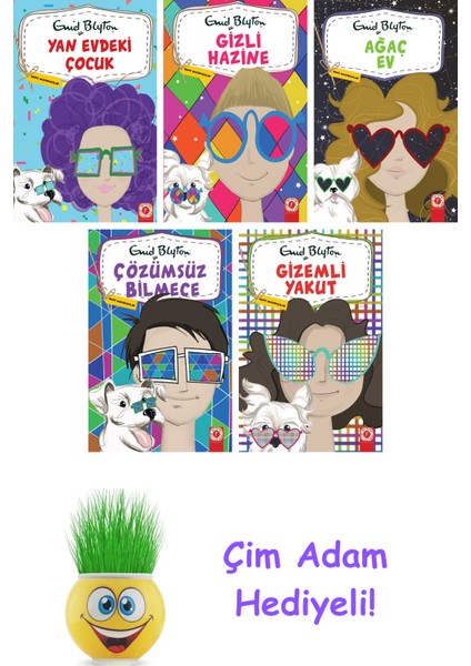 Enid Blyton 5 Kitap Seti + Çim Adam Hediye