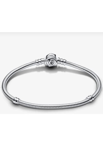 Gümüş Moments Açan Gül Klipsli Bileklik modelleri