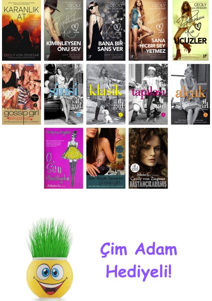 Cecily Von Ziegesar 13 Kitap Seti + Çim Adam Hediye