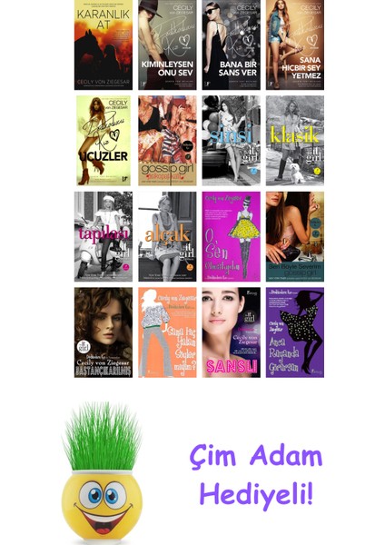 Cecily Von Ziegesar 16 Kitap Seti + Çim Adam Hediye