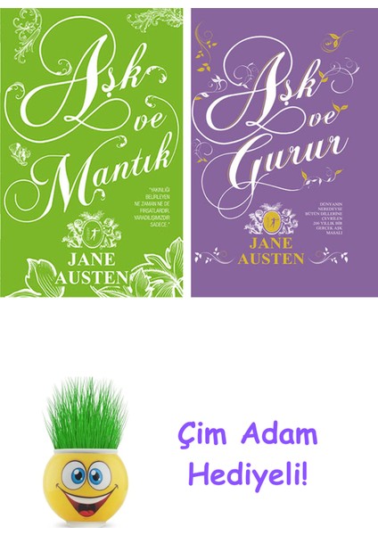 Jane Austen 2 Kitap Seti + Çim Adam Hediye