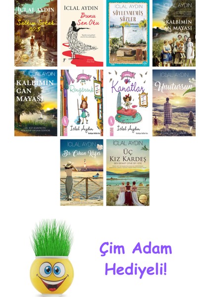 Iclal Aydın 10 Kitap Seti + Çim Adam Hediye