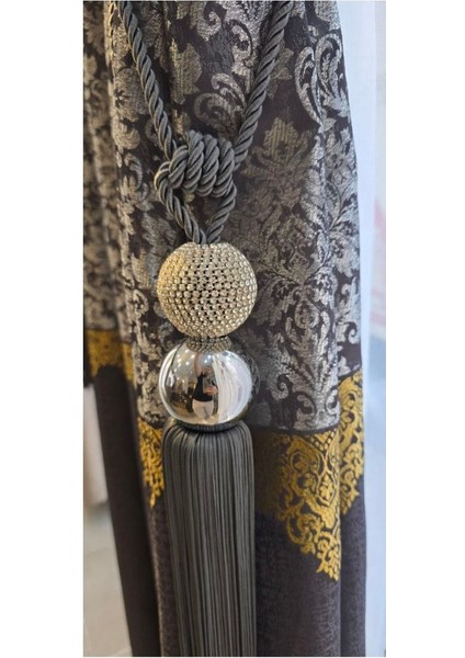 KANTAR M.S Lüks taşlı Metal Püsküllü Perde Bağı